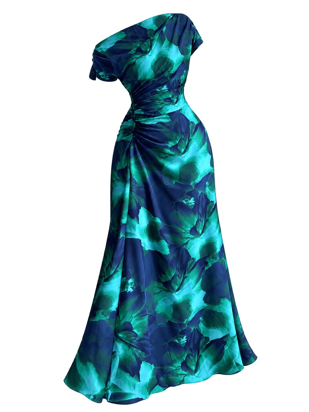 SHEIN Green & Navy Cowl Neck Maxi Dress (New)